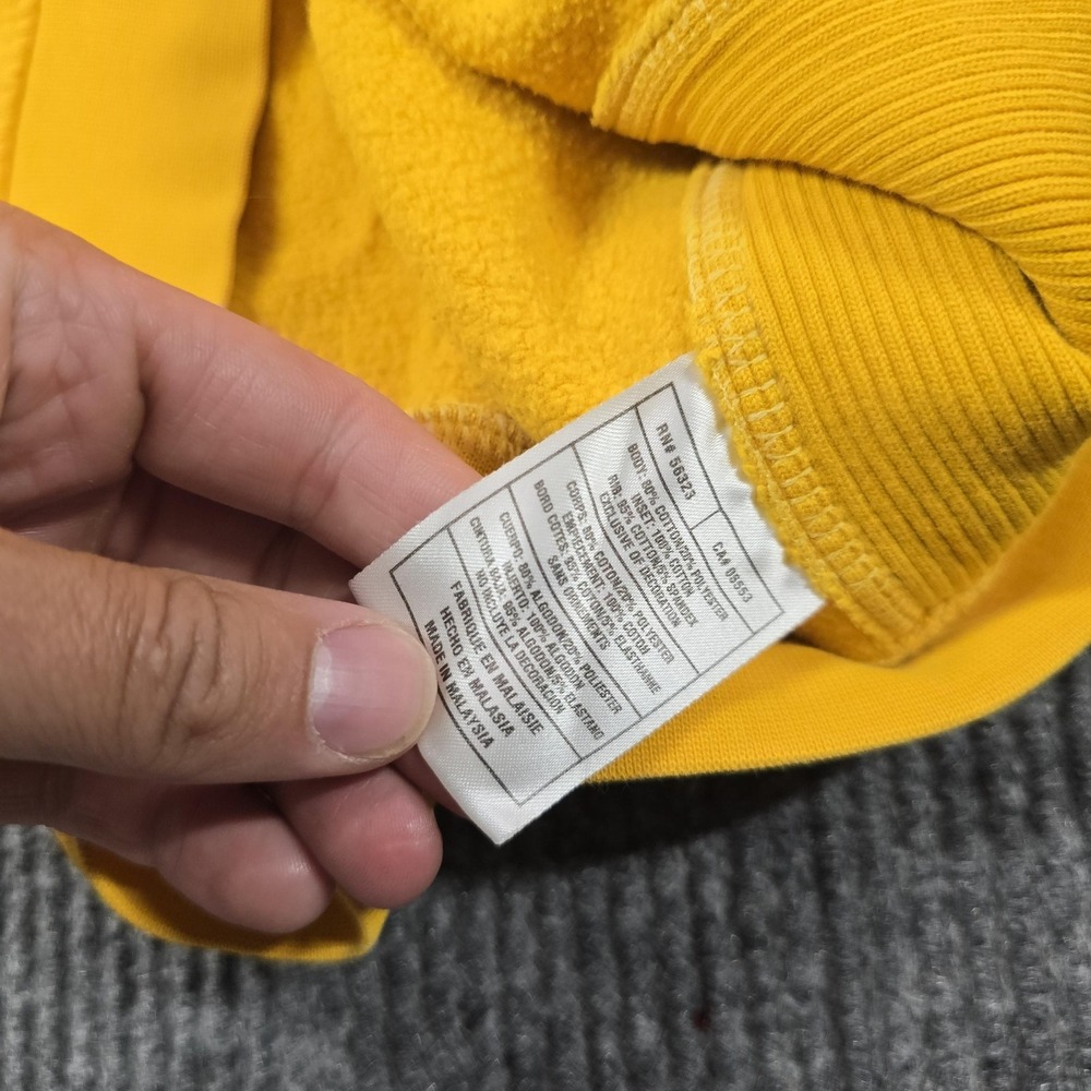 VTG Y2K Nike Sweatshirt Mens 2XL Yellow Crewneck Fleece Pullover Bar Logo - Picture 5 of 13